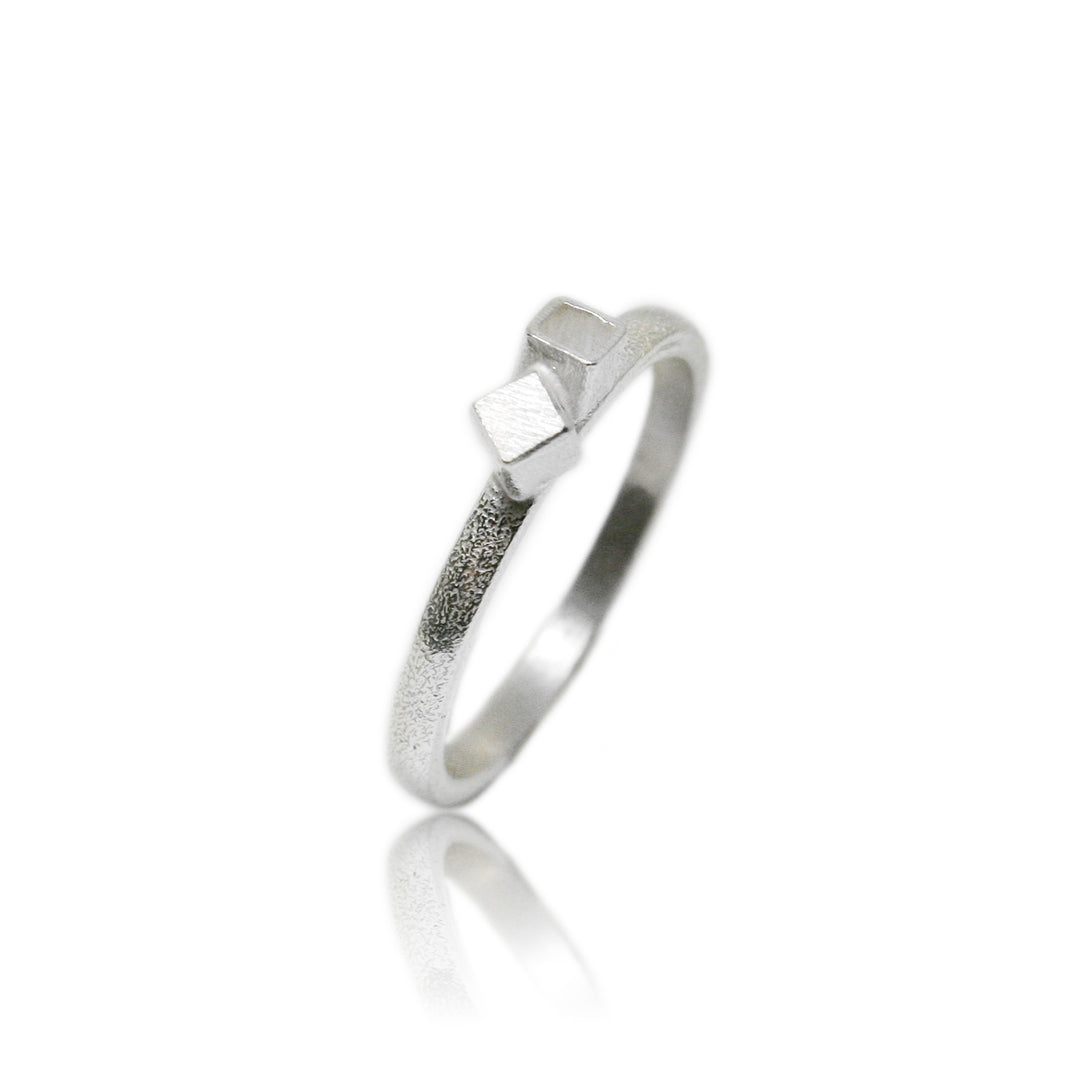 Copper Brass Silver Three Tone Spinner Ring, Sterling Silver